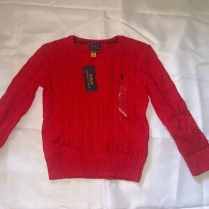Ralph Lauren Red Cable Knit Sweater sz 6